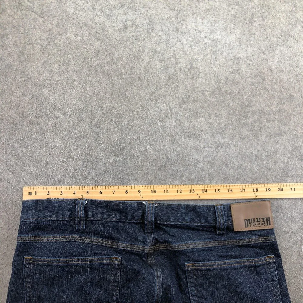 Duluth Trading Jeans Mens 38x32 Double Knee Dark Wash Relaxed Flex Ballroom